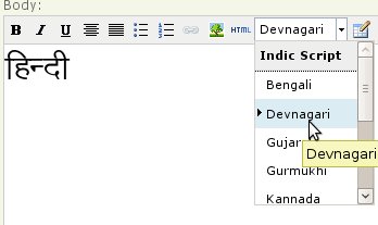 Adding indicime to TinyMce